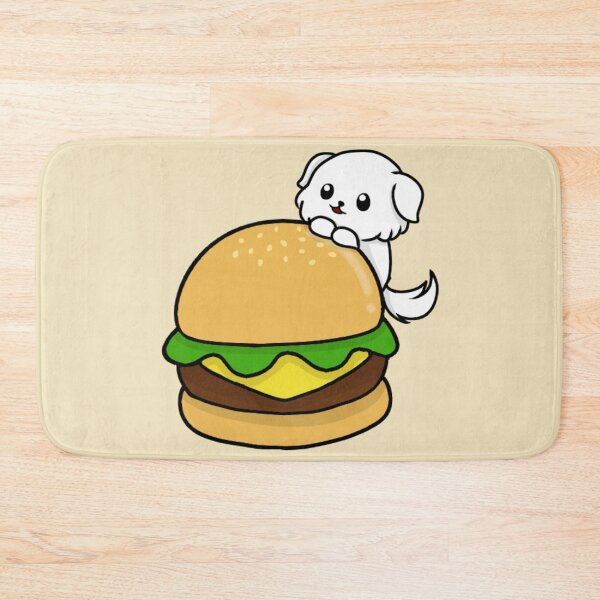 Item preview, dog and burger chibi designed and sold by EveryCuteThings.