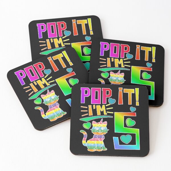 Item preview, Kids Pop It 5th Birthday Kitty Cat Girls Boys Five Years Old Fidget Board Game designed and sold by CharJens.