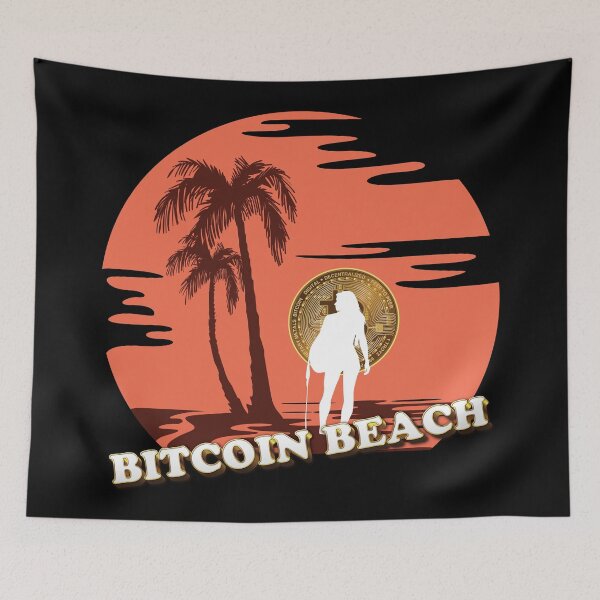 Item preview, Bitcoin Beach Surfer Girl Silhouette, El Zonte, El Salvador designed and sold by johnta17.