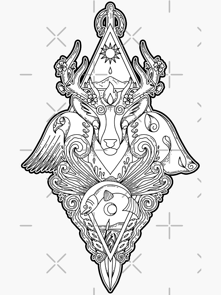Thumbnail 3 of 3, Sticker, The Song of Amergin designed and sold by Forfeda.