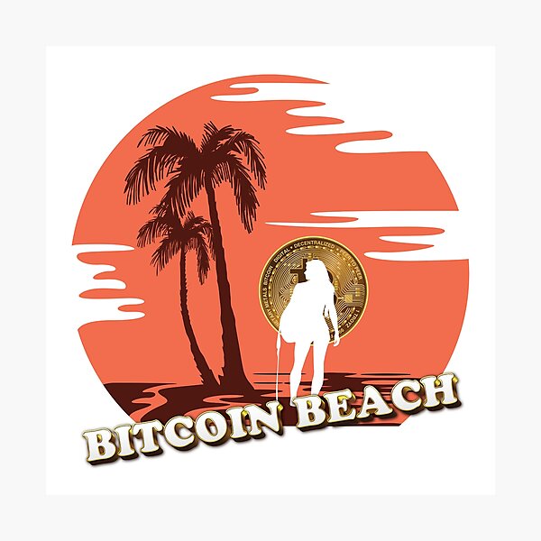 Artikel-Vorschau von Bitcoin Beach Surfer Girl Silhouette, El Zonte, El Salvador - Weiß, designt und verkauft von johnta17.