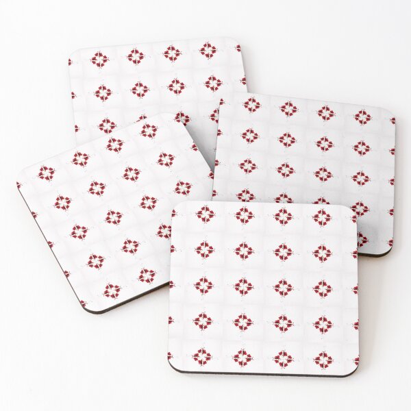 Artikelvorschau, Rotes Block-Blumenmuster entworfen und verkauft von DesignoresLTD.