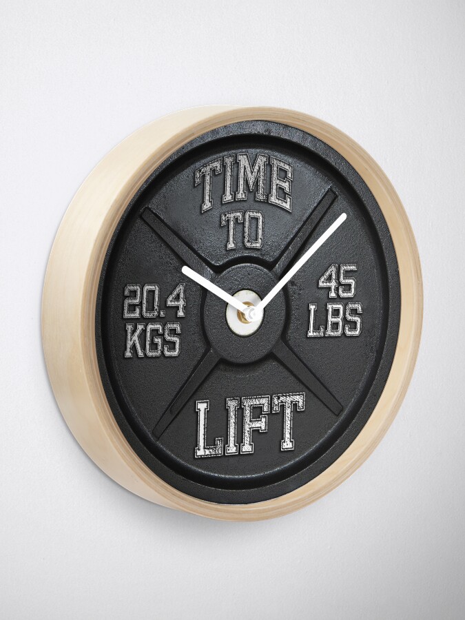 Alternate view of Time To Lift - Barbell Club Clock