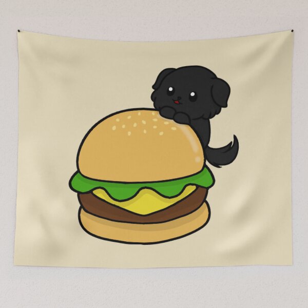 Item preview, dog and burger chibi designed and sold by EveryCuteThings.