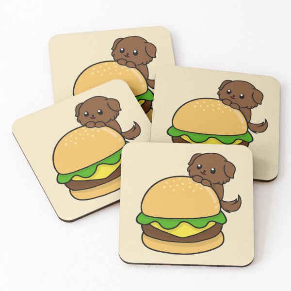Item preview, dog and burger chibi designed and sold by EveryCuteThings.