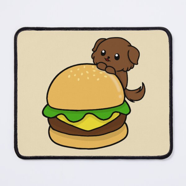 Item preview, dog and burger chibi designed and sold by EveryCuteThings.