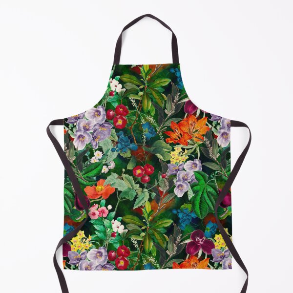 Artikelvorschau, Exotische Blumen und Blätter Himmel, Blätter und Blumen tropischen Muster, botanische Illustration, dunkelgrün florale Illustration entworfen und verkauft von ZeinabTaha.