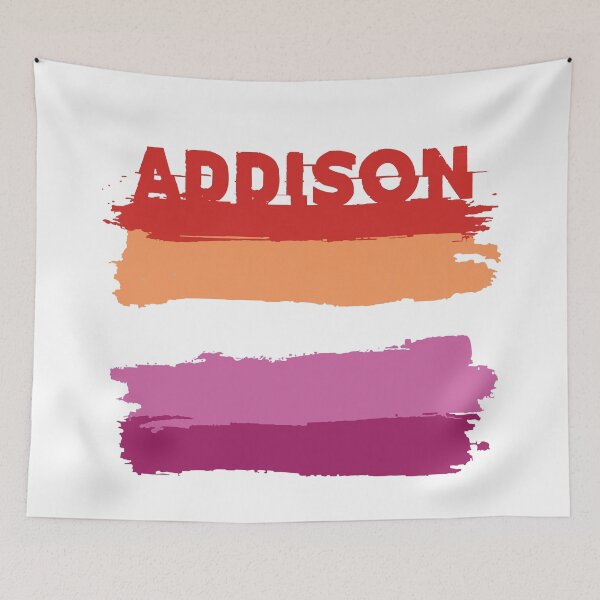 Item preview, Addison lesbian name Rainbow LGBT pride designed and sold by LoveIsColorful.