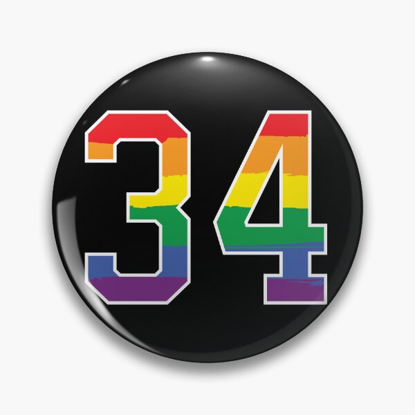 Item preview, Number 34 Rainbow LGBT pride thirty four designed and sold by LoveIsColorful.