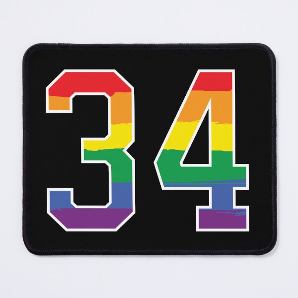 Item preview, Number 34 Rainbow LGBT pride thirty four designed and sold by LoveIsColorful.
