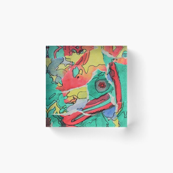 A Beautiful Mess - Colorful Abstract Textured Mixed Media Art Acrylic Block