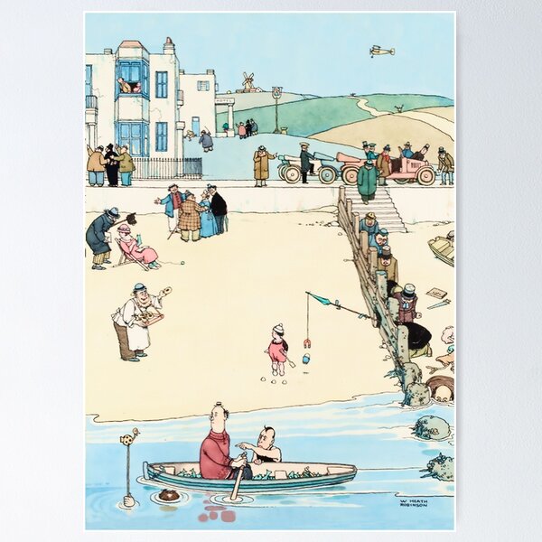 Artikel-Vorschau von „Kriminalität am Meer“ von W. Heath Robinson, designt und verkauft von PatricianneK.