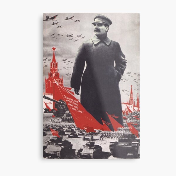Stalin Poster Soviet Propaganda Metal Print