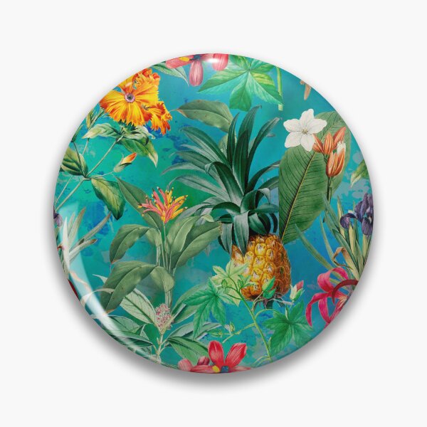 Artikelvorschau, Trendy tropisches Laub exotisches Blumenmuster, Blätter und Blumen tropisches Muster, botanische Illustration, türkisgrüne Blumenillustration entworfen und verkauft von ZeinabTaha.