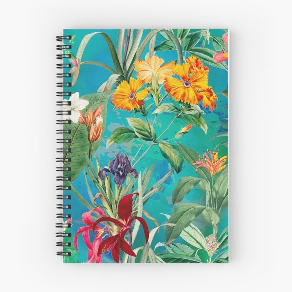 Artikelvorschau, Trendy tropisches Laub exotisches Blumenmuster, Blätter und Blumen tropisches Muster, botanische Illustration, türkisgrüne Blumenillustration entworfen und verkauft von ZeinabTaha.