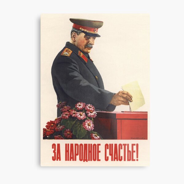 Soviet Russia USSR Propaganda cold war POSTER Full Color Stalin Vote For Himself 