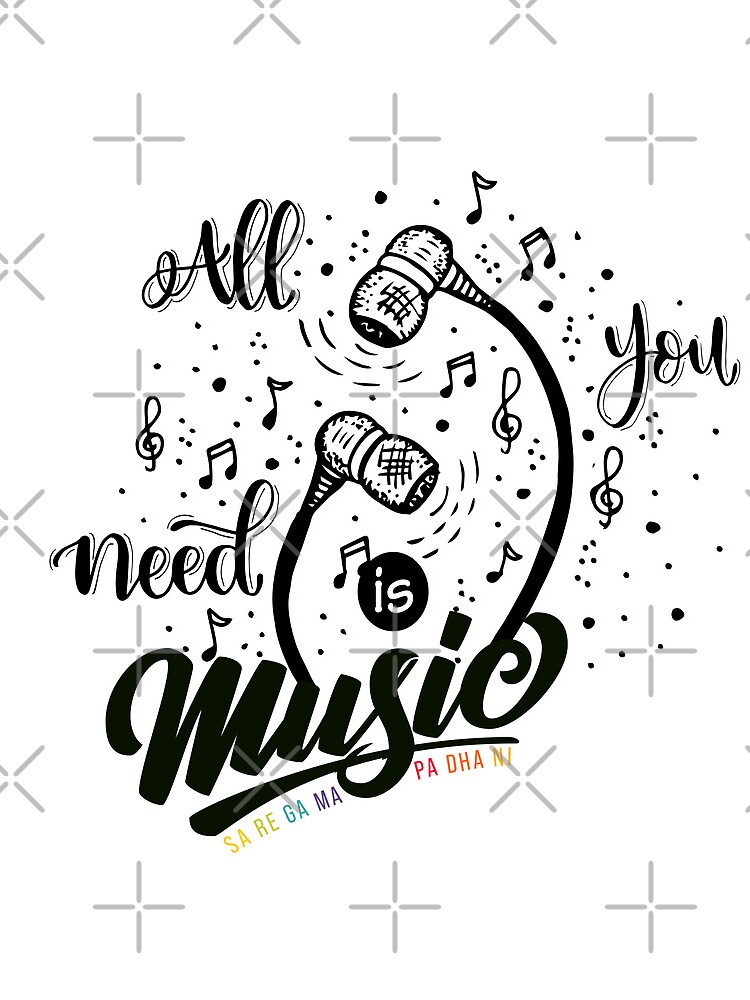 Thumbnail 3 of 3, Drawstring Bag, All you need is Music designed and sold by DesiBoli.