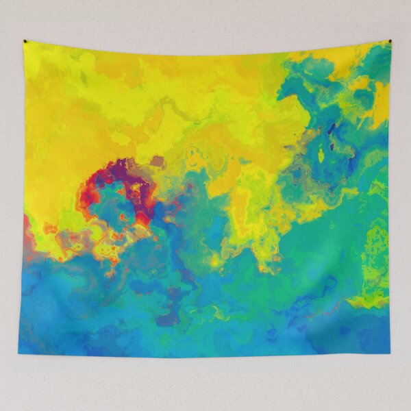 Item preview, marble abstraction art blue yellow #marble designed and sold by JBJart.