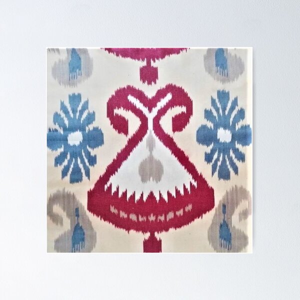 Artikelvorschau, Tulpenblumen-Ikat-Druckmuster, ikat-usbekisches Design entworfen und verkauft von LeFabriqueOuz.
