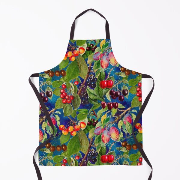 Item preview, Exotic tropical floral leaves and fruits, botanical pattern, tropical plants, dark blue fruit pattern designed and sold by ZeinabTaha.