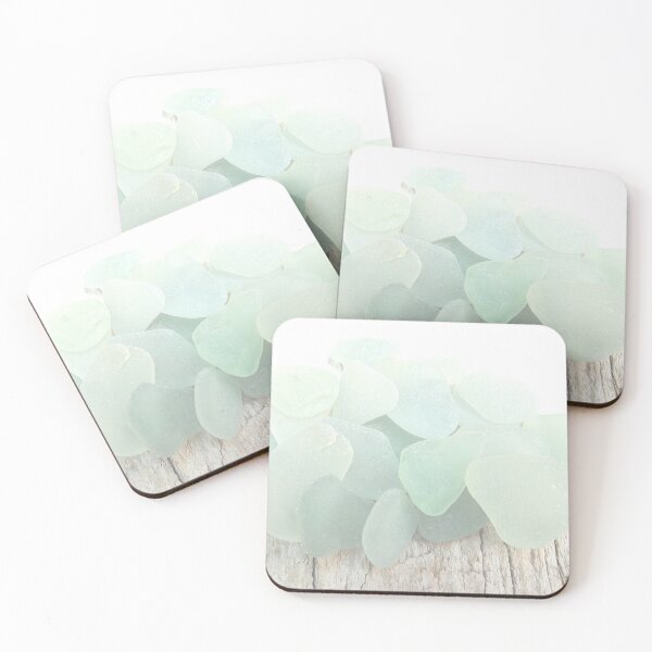 Item preview, Coastal Pale Turquoise Sea Glass on Weathered Faded Light Wood - Beach Aesthetic - Photo 4 of 8 designed and sold by Beachy.