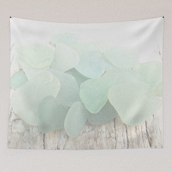 Item preview, Coastal Pale Turquoise Sea Glass on Weathered Faded Light Wood - Beach Aesthetic - Photo 4 of 8 designed and sold by Beachy.