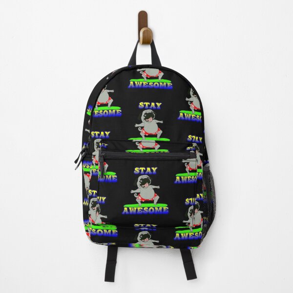 Item preview, Colorful Stay Awesome Pug designed and sold by Pugstuff.
