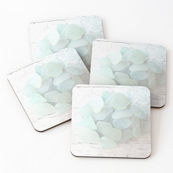 Item preview, Coastal Pale Turquoise Sea Glass on Weathered Faded Light Wood - Beach Aesthetic - Photo 2 of 8 designed and sold by Beachy.