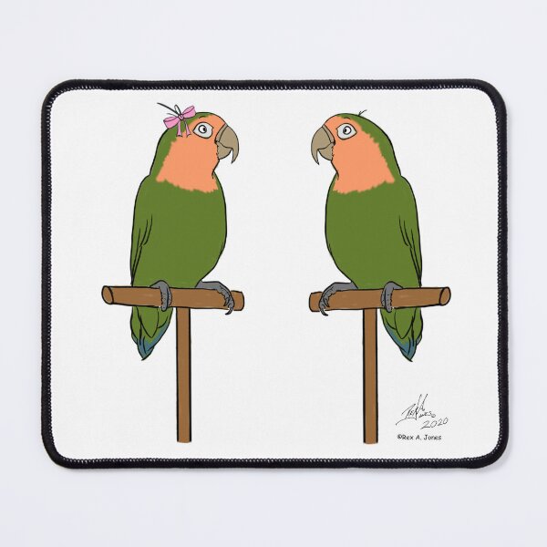 Item preview, Crazy Bird Person with Peachfaced lovebirds designed and sold by Laughing Parrot Studio.