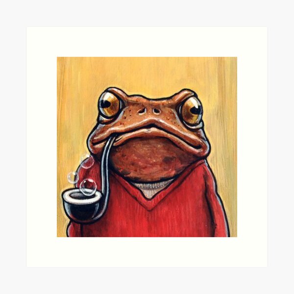 Pipe Smoking Frog Art Prints for Sale