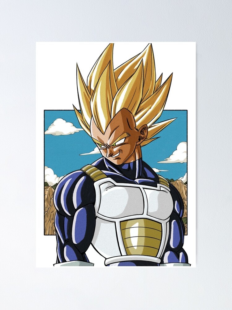 Dragon Ball Z Goku Vegeta Super Saiyan Blue Japanese Manga Poster