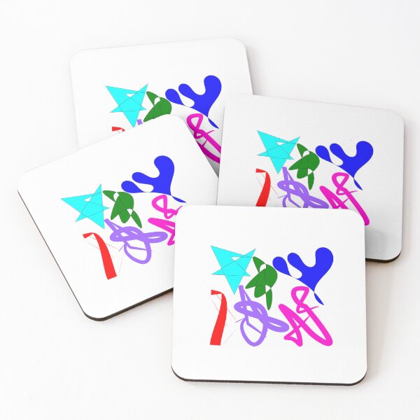 Item preview, Colorful abstract designs using bezier pen on white background designed and sold by Becky Hunter.