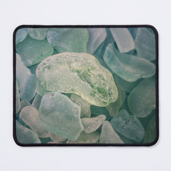 Item preview, Sea Glass Light Green Piece on Sea Foam Soft Blue Aqua Lavender Pieces designed and sold by Beachy.