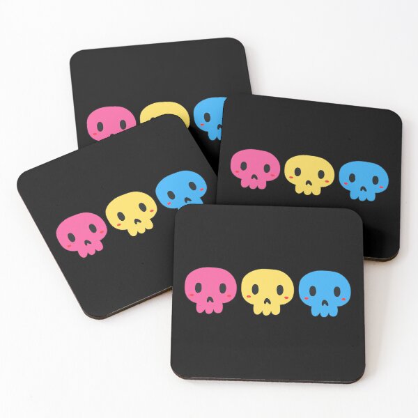 Item preview, Cute Subtle Pansexual Pride Skulls, Discreet Pan Pride Flag designed and sold by SweetestPrints.