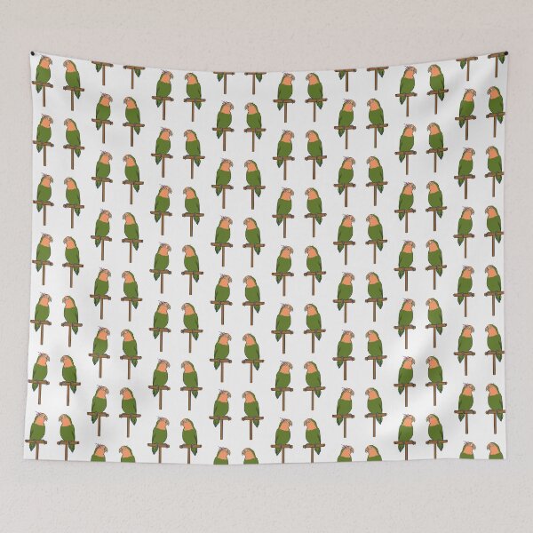 Item preview, Crazy Bird Lady with peachfaced lovebirds designed and sold by Laughing Parrot Studio.