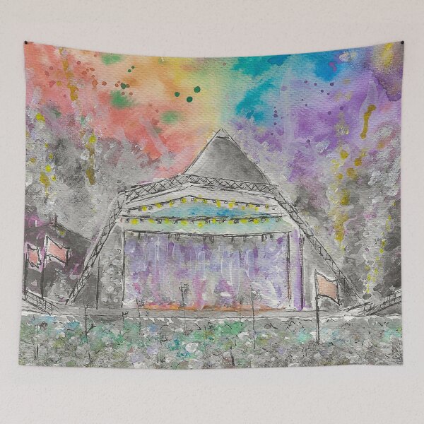 Item preview, Glastonbury Festival Pyramid Stage Original Watercolour designed and sold by LiToDesignCo.