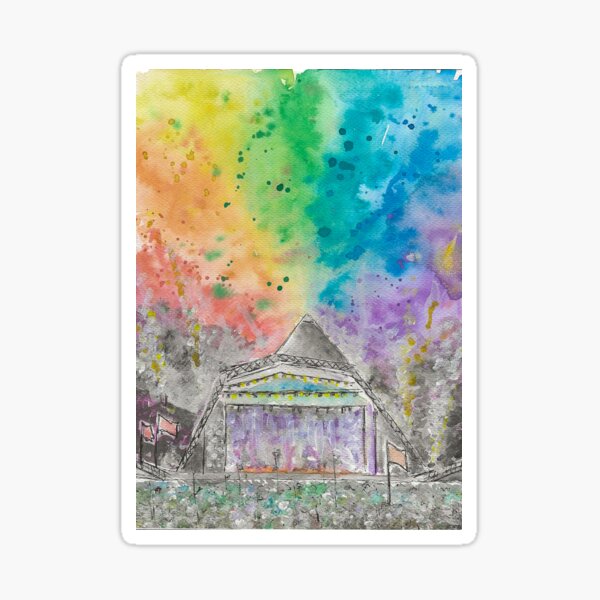 Item preview, Glastonbury Festival Pyramid Stage Original Watercolour  designed and sold by LiToDesignCo.