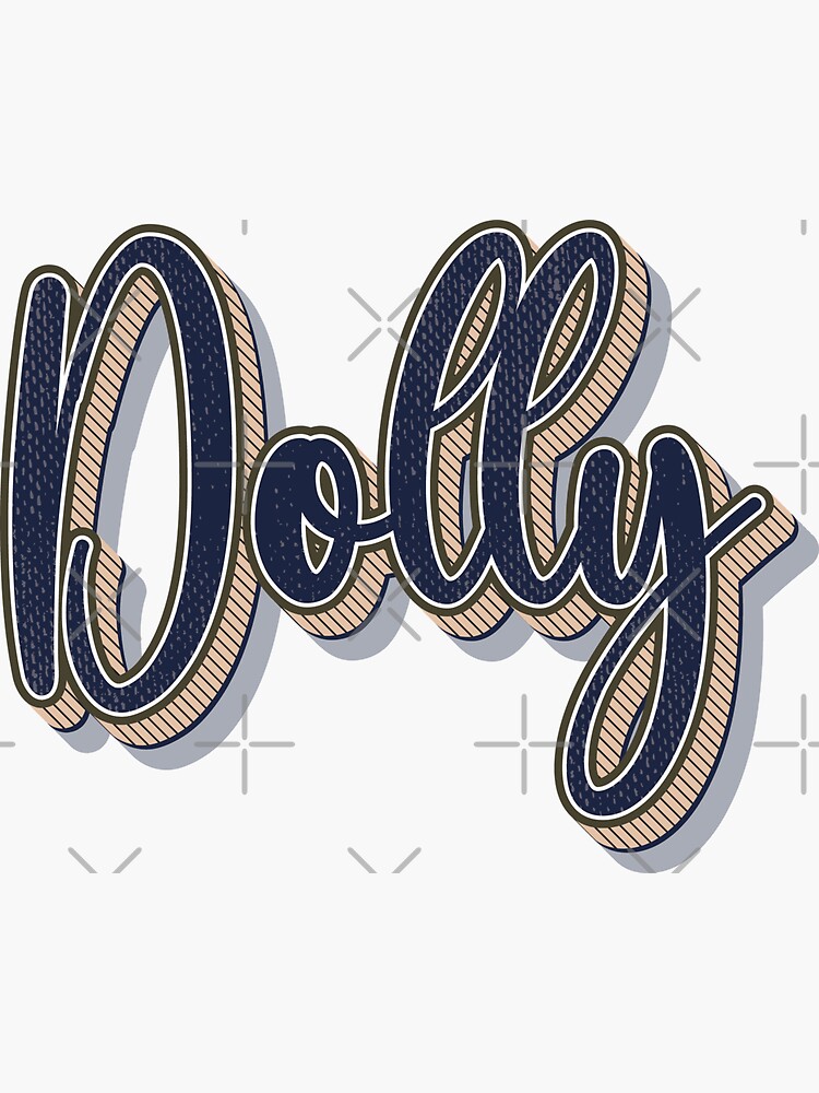 "Dolly Name Handwritten Text" Sticker by urbantale Redbubble
