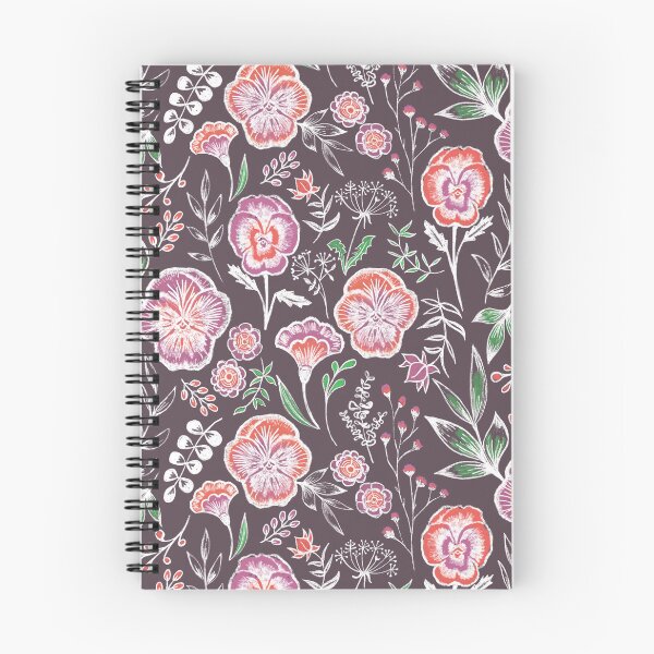 Item preview,  Pansy floral garden on brown  designed and sold by Papergrape.