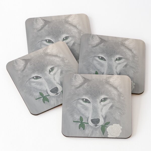 Item preview, Wolf rose Original Painting designed and sold by JkEnvisions.