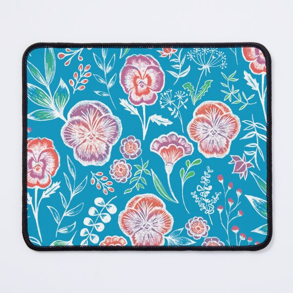 Item preview, Pansy jardín floral en azul designed and sold by Papergrape.