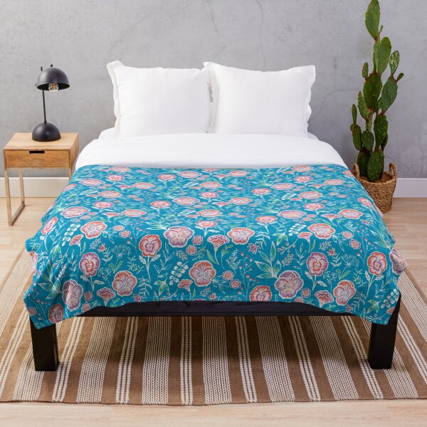 Item preview, Pansy floral garden on blue  designed and sold by Papergrape.