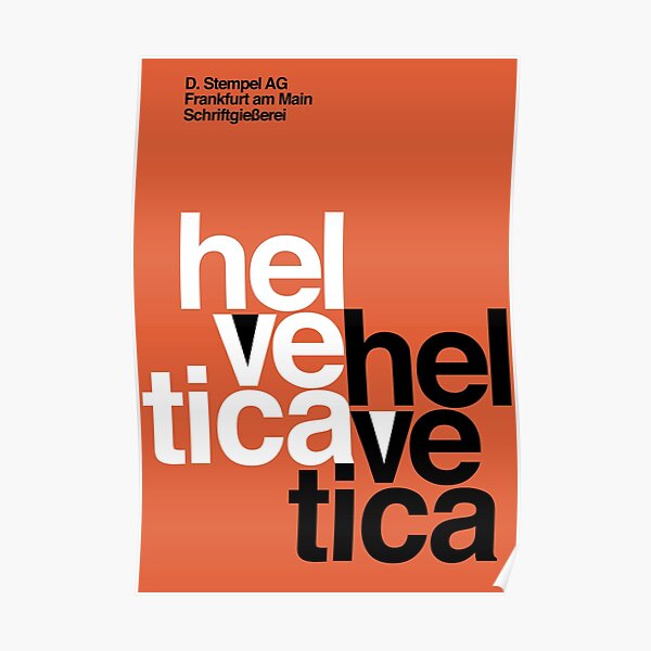 Helvetica Vintage Poster Poster