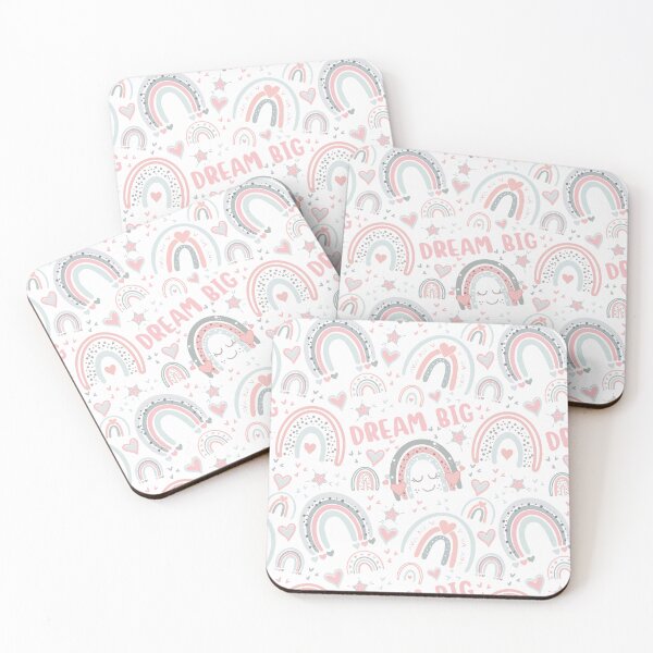 Item preview, Dream Big Grey & Pink Boho Hippie Rainbows Pattern designed and sold by AurayaStudio.