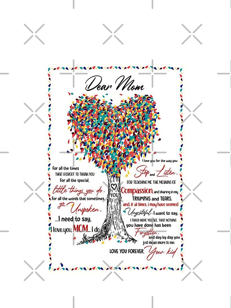 To mom for all the times heart coloful tree mother day meaning saying gift iPhone Case