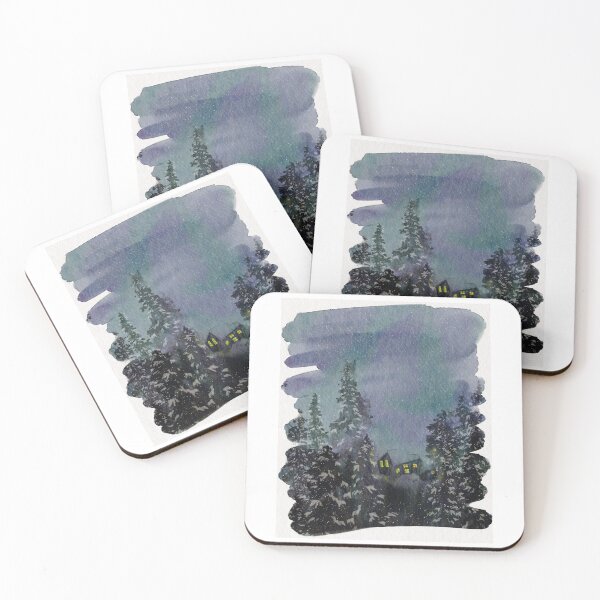 Item preview, Watercolor Winter Cabin Scene designed and sold by Em0523.