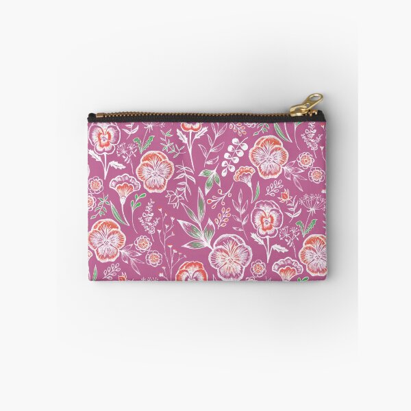 Item preview,  Pansy floral garden on pink designed and sold by Papergrape.