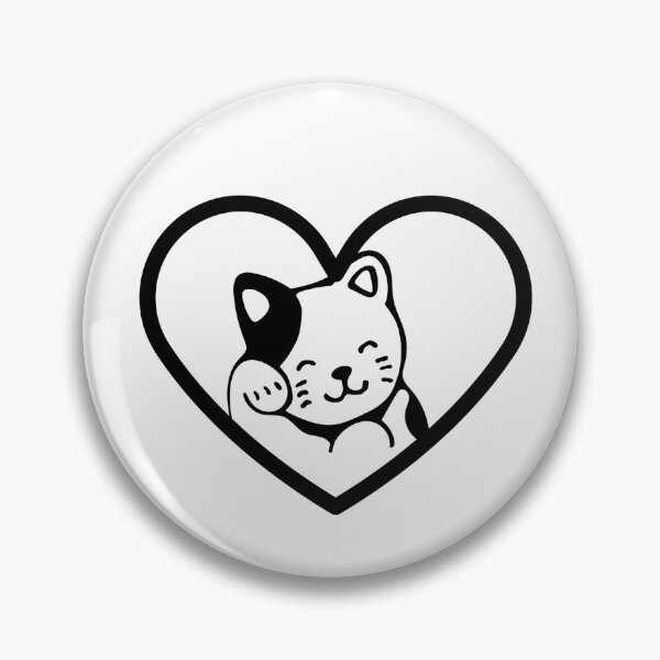 Item preview, Cat - cool black and white heart cat designed and sold by priyankajustine.