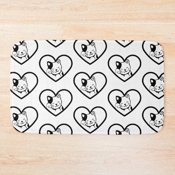 Item preview, Cat - cool black and white heart cat designed and sold by priyankajustine.