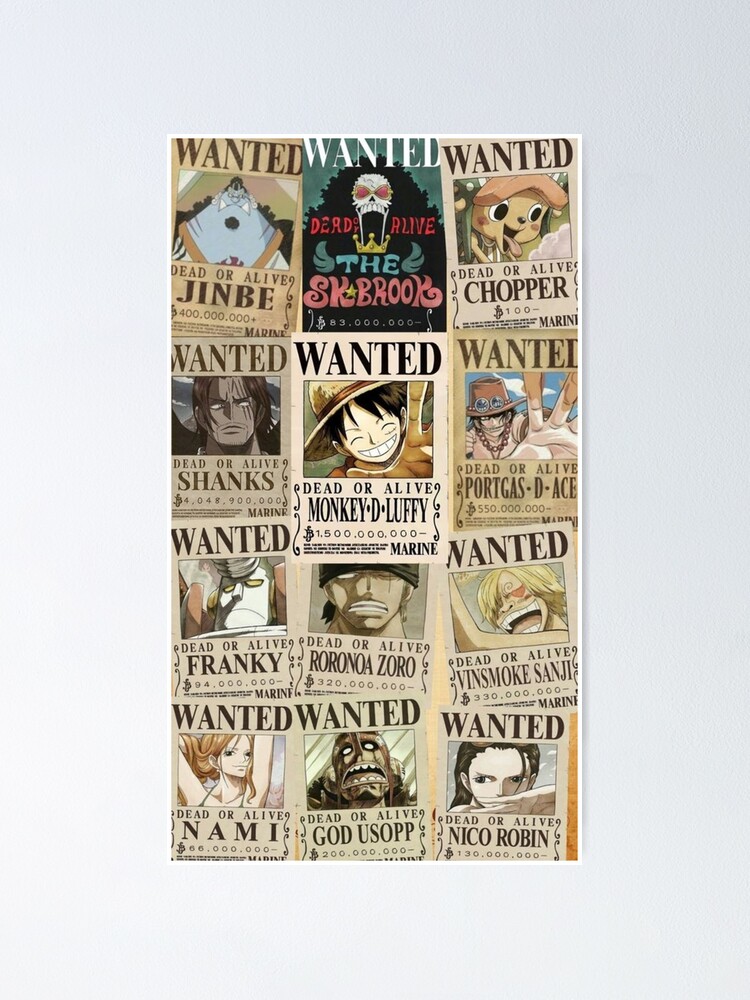 One Piece Straw Hat Pirates Wanted Poster T-Shirt